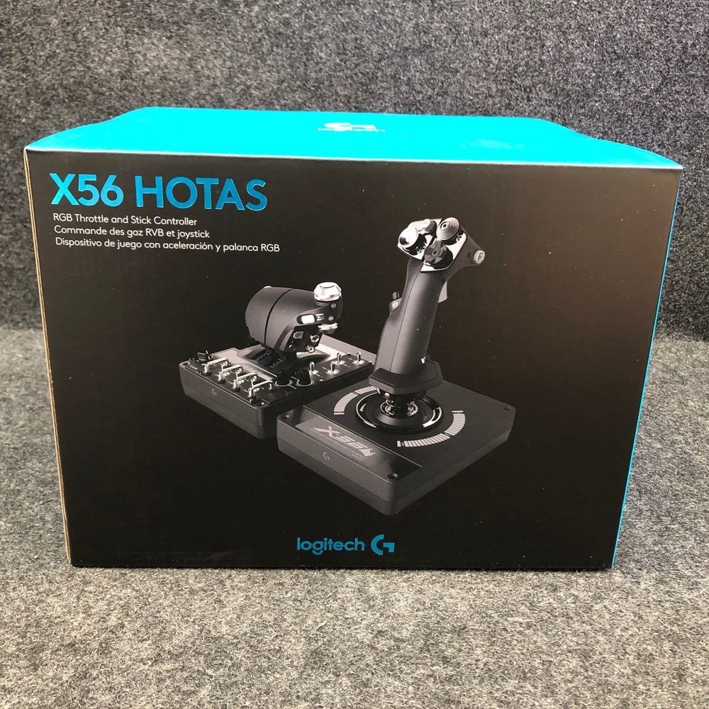 Logitech X56 H.O.T.A.S. RGB Flight Simulator Controller with Throttle and Joystick - Black