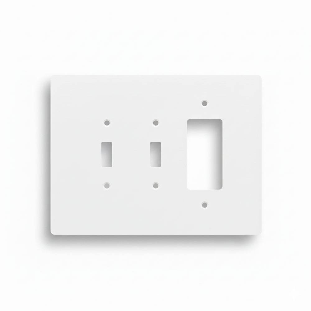 Oversize Combination Wall Plate Toggle Switch + GFCI Cover 6x8 in. Jumbo 3-Gang