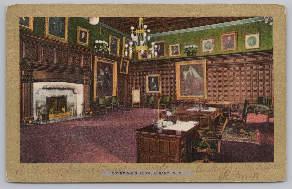 Albany New York~State Capitol Interior~Governor's Room~Vintage Postcard