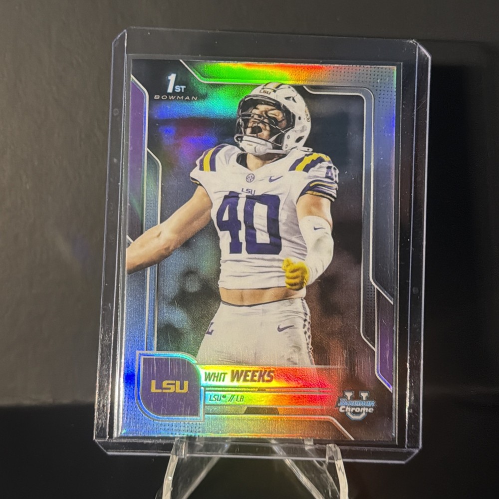 2025 Topps Bowman Chrome U Football Whit Weeks Silver Refractor LSU Tigers