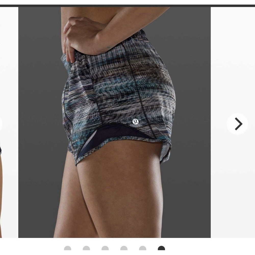 Lululemon Speed Up Shorts 2.5 Low Rise Blue Grey Space Dye Print Womens Size 6