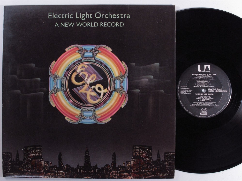 ELECTRIC LIGHT ORCHESTRA A New World Record JET LP VG+ embossed cover d