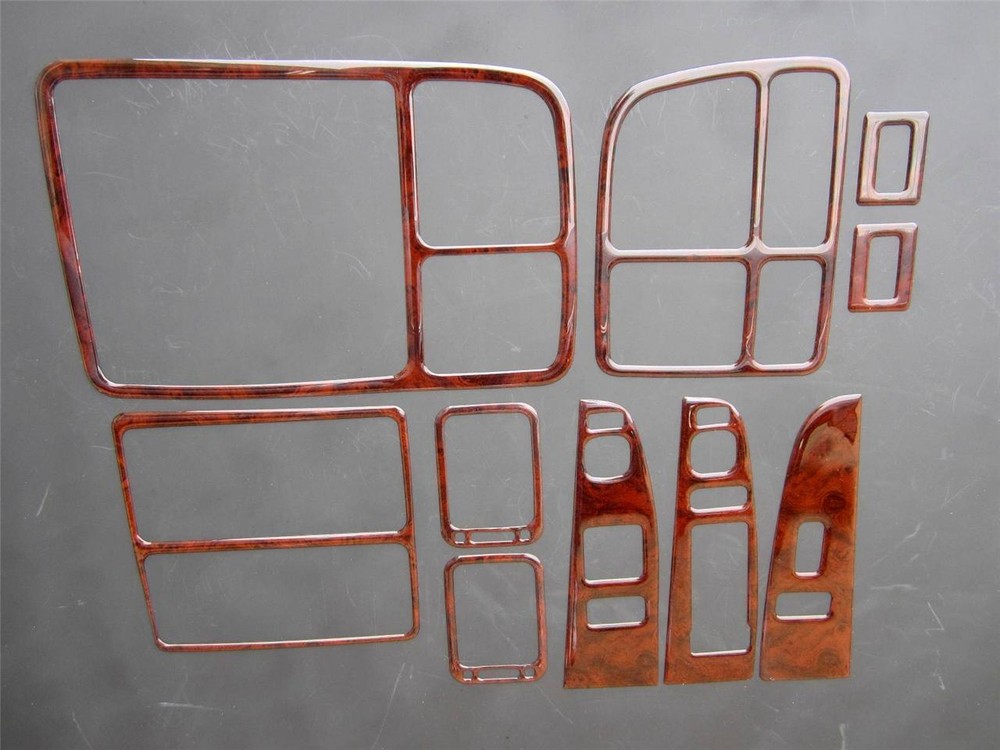For 00-02 Suburban Yukon LX Tahoe Regal Burl Look 10 Pc Dash Trim Overlay Kit