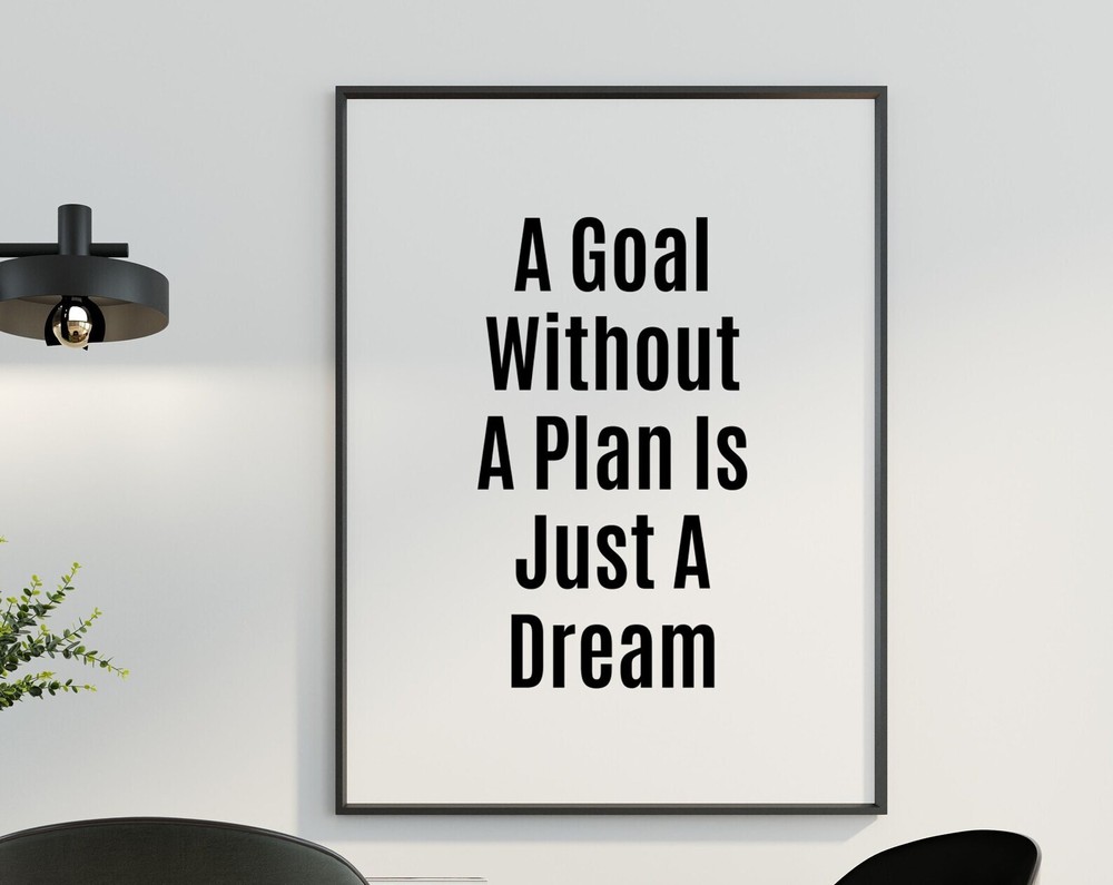 A Goal Without A Plan Is Just A Dream Printable Wall Art Motivational Quotes