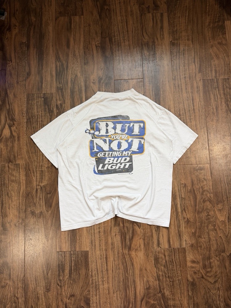Vintage 90s Bud Light I Love You Man Beer Promo T Shirt Size XL