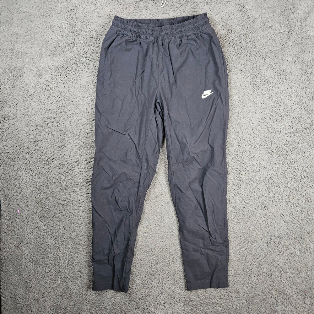 Nike Mens Black Nylon Spandex Elastic Waist Tapered Track Jogger Pants Size M