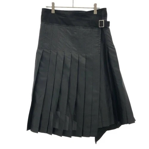 tricot COMME des GARCONS 12SS Asymmetrical Pleated Skirt TI-S007 Black M JAPAN