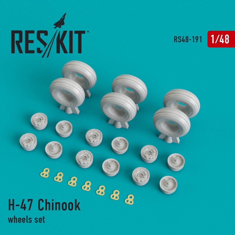 Boeing H-47 Chinook Wheels Set 1:48 ResKit RS48-0191