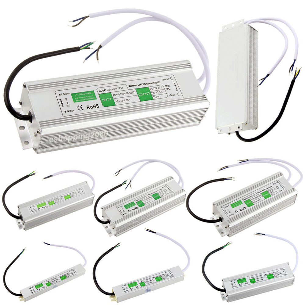 Outdoor Waterproof Transformer Power Supply Adapter LED Light Driver AC-DC 12V
