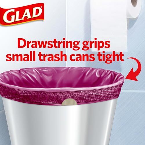 Odorshield Small Drawstring Trash Bags 4 Gal Pink Cherry Blossom 34 Ct Pack M...