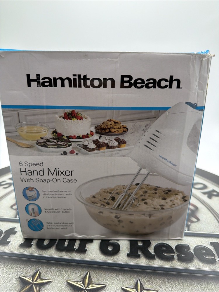 Hamilton Beach 6-Speed Electric Hand Mixer with Storage Case - White Open Box