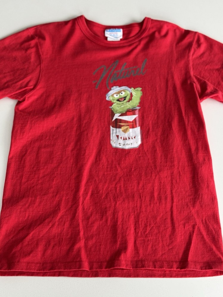 Champion X Sesame Street Red Vintage T-Shirt - Oscar The Grouch Naturel Medium