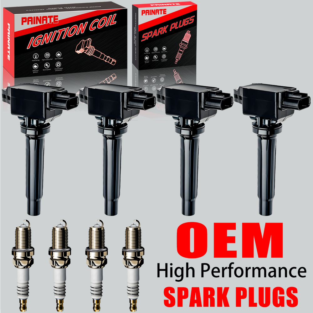 4X Brand OEM Ignition Coil & 4X Iridium Spark Plug For Mazda 3 6 CX-3 CX-5 UF656
