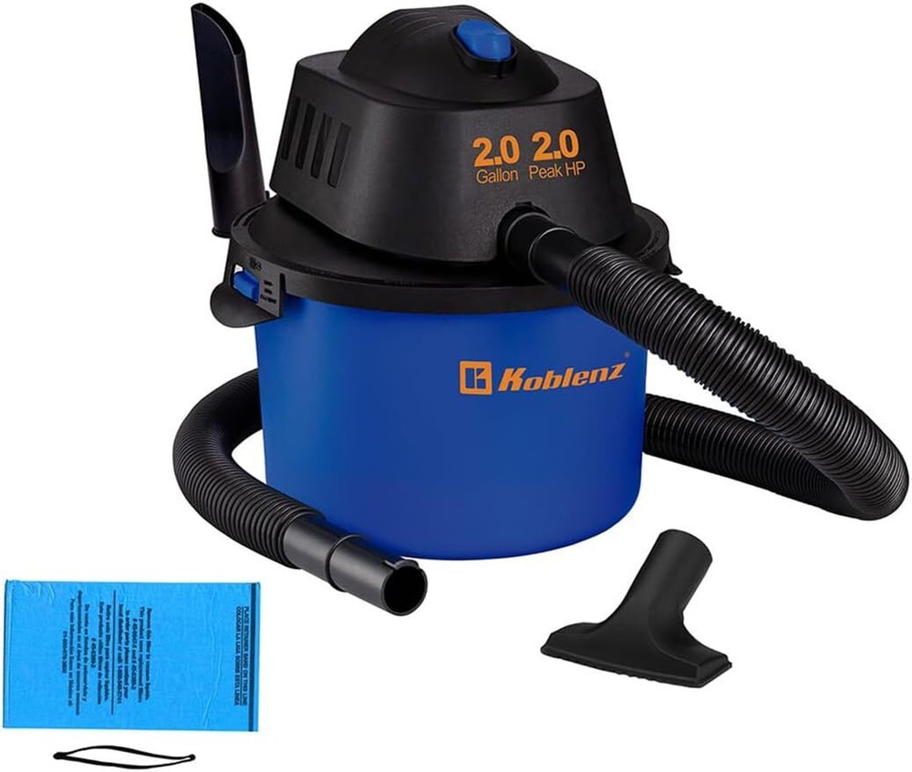 Portable 2HP Wet-Dry Car Vacuum Cleaner 2 Gallon Compact Lightweight