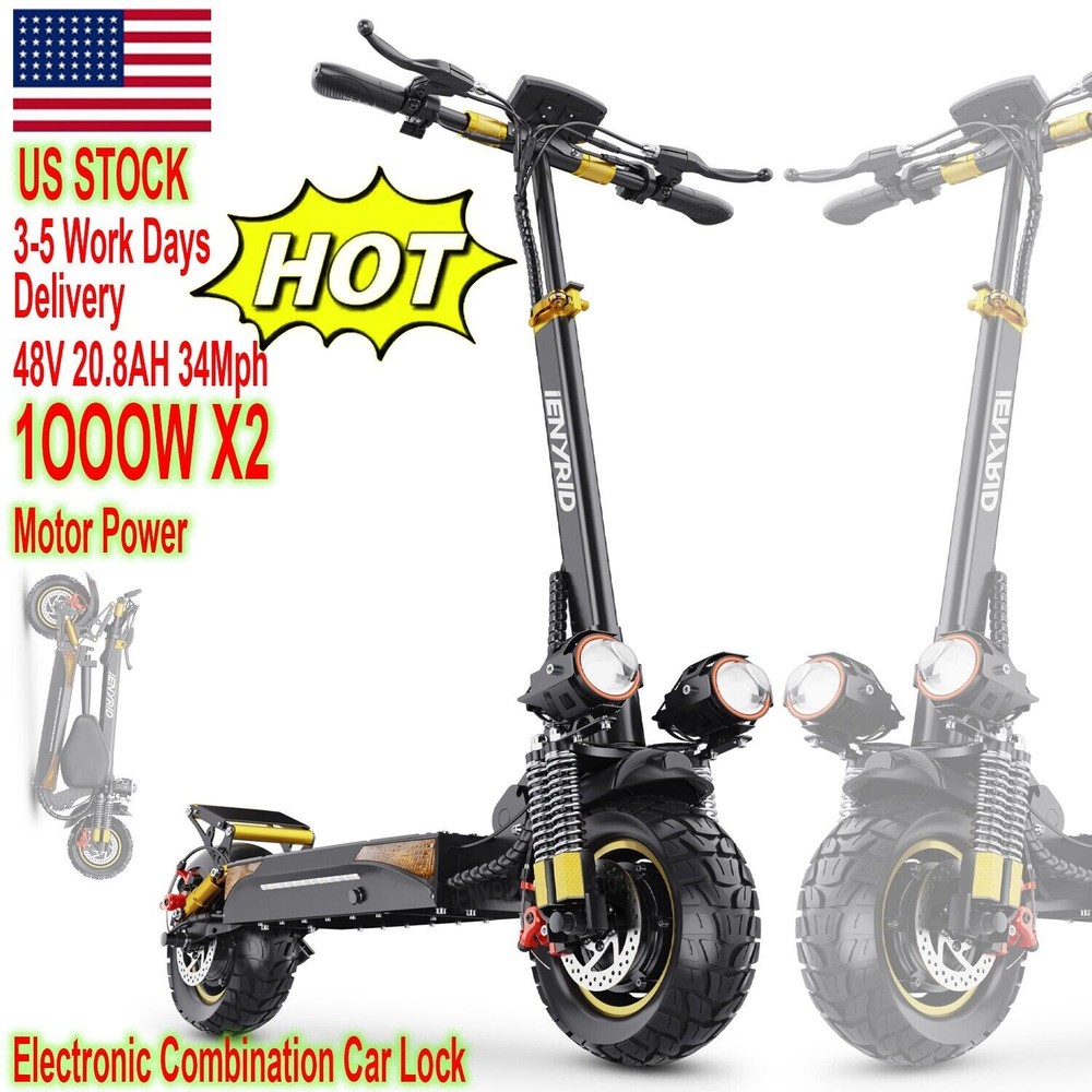 2OOO 10'' Folding Adult Electric Scooter Safe Urban Commuter Fast Speed EScooter