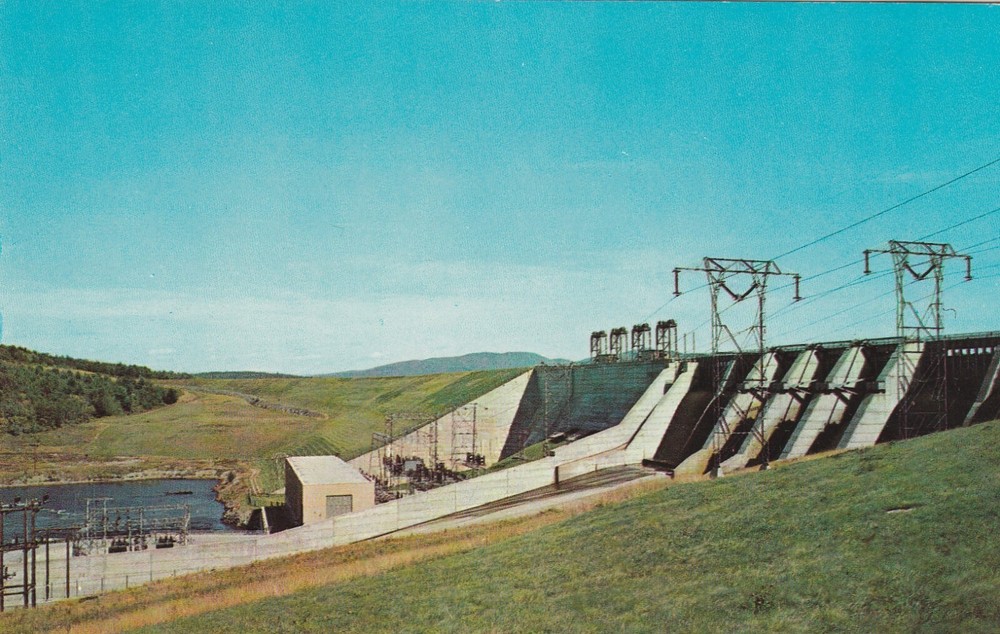 Littleton NH New Hampshire Moore Station and Dam Chrome Postcard