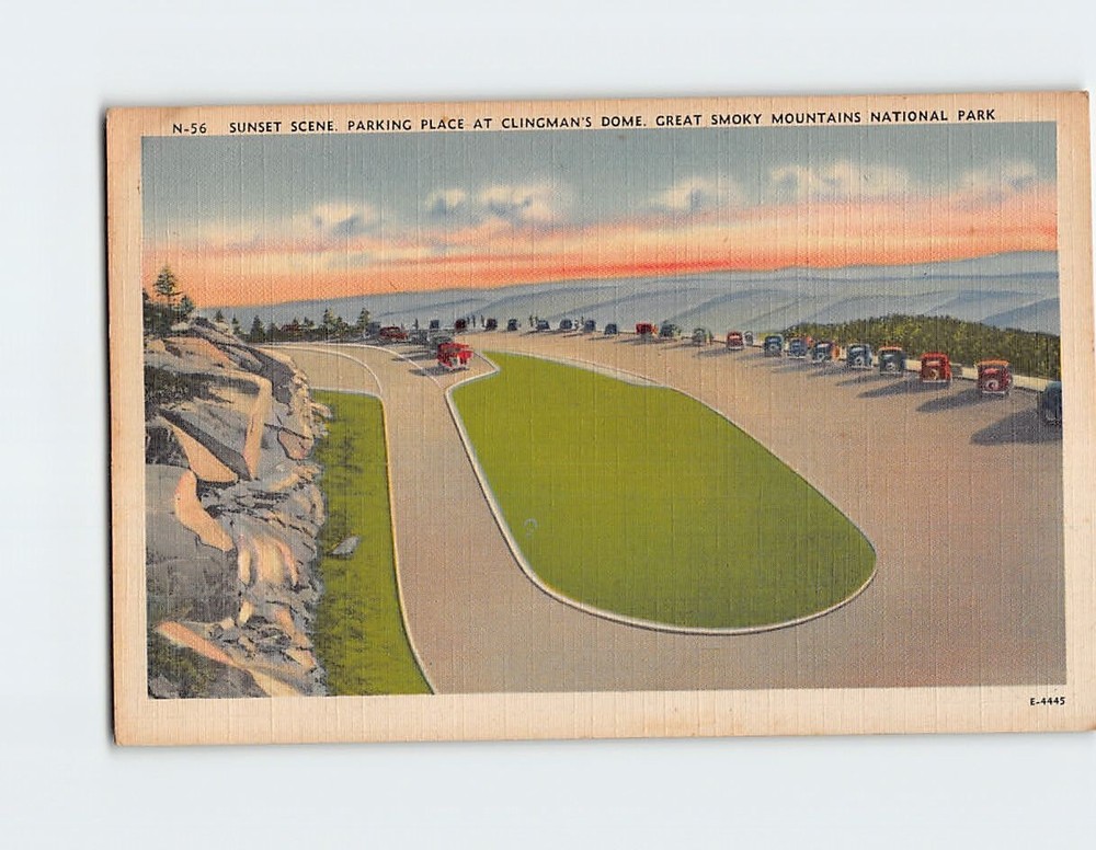 Postcard Parking Place At Clingman's Dome Great Smoky Mountains National Park