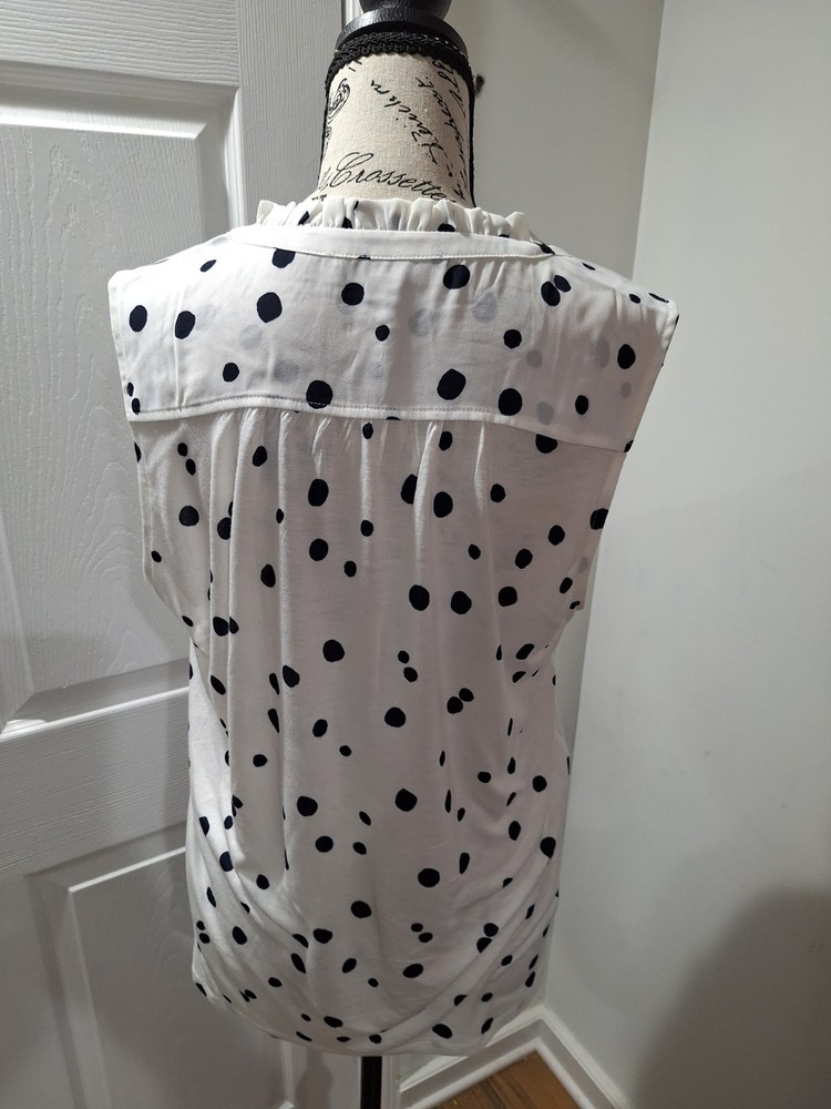Loft Women's Sleeveless Blouse  Size Small Black White