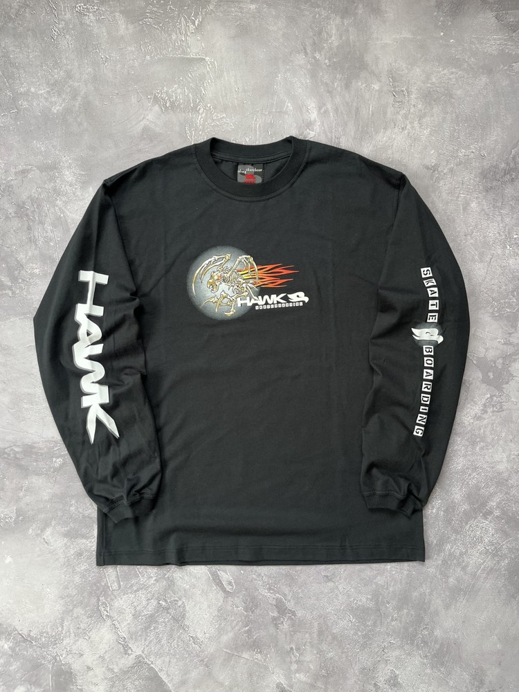 Y2K Tony Hawk Birdhouse Black Eagle Printed Longsleeve T-Shirt Vintage 2000s 00s
