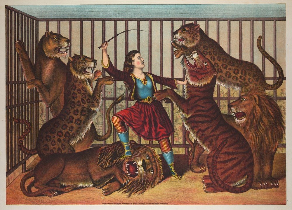 9504.Decoration Poster.Room Wall art.Home decor.Woman Wild Animal handler.Circus