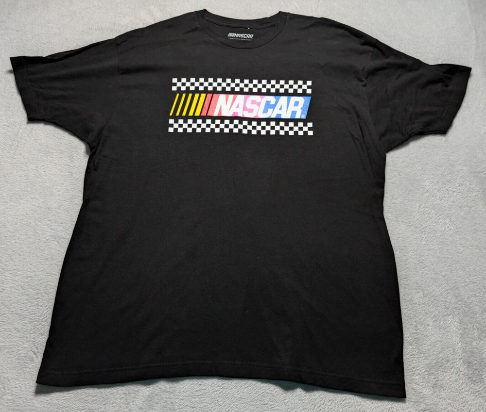 NASCAR Classic Checkered Logo XXL Black Graphic Racing Tee