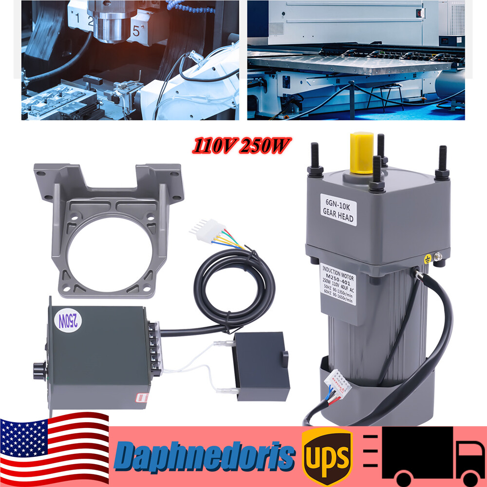 AC Gear Reduction Motor Electric+Variable Speed Control Reversible 110V 250W New