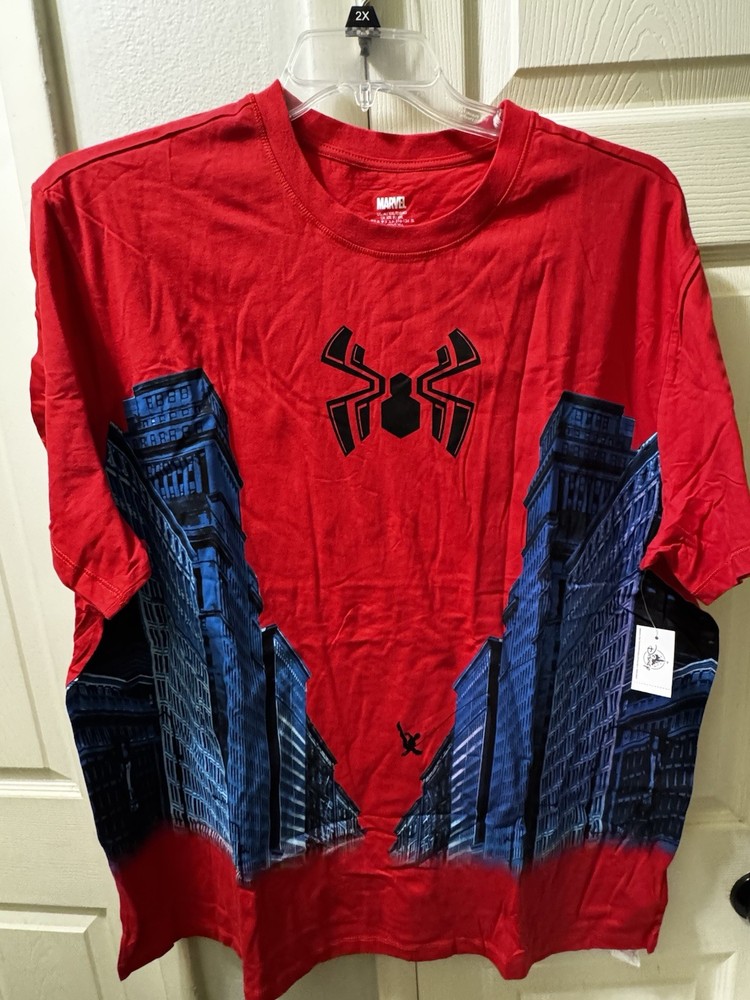 Marvel Spider-Man Men's Cotton Graphic Logo T-Shirt Red Short Sleeve Size XXL