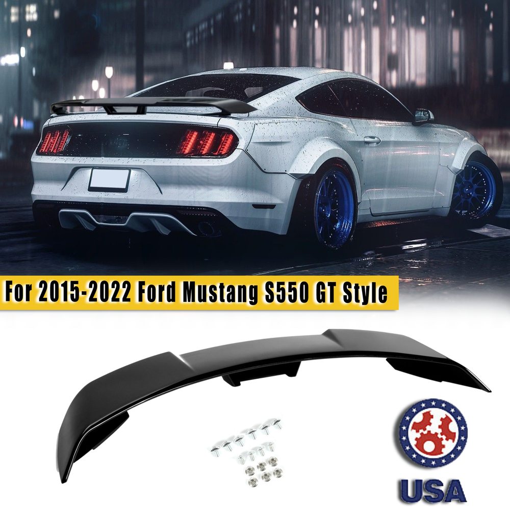 2015-2021 Ford Mustang GT500 GT-Style Glossy Black Rear Trunk Spoiler Wing
