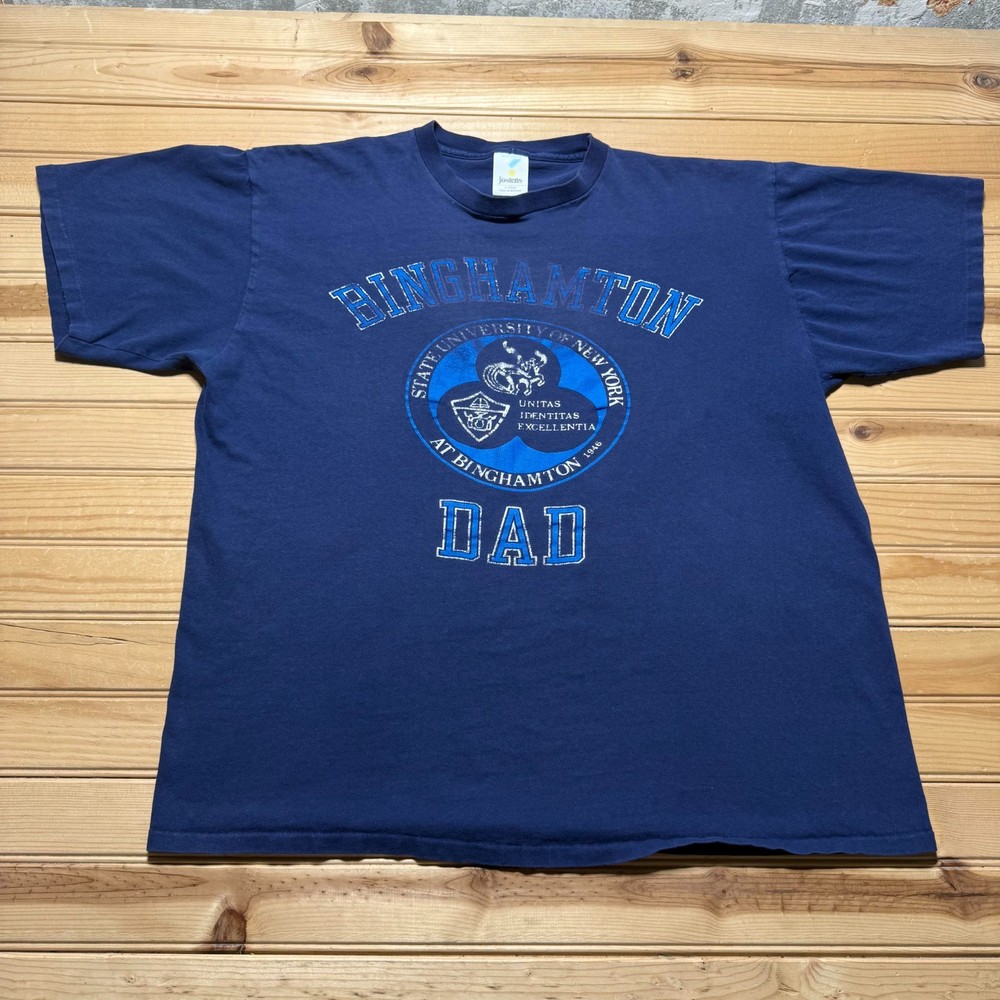 Vintage 90s Binghamton Dad State University of New York Graphic T-Shirt USA - XL