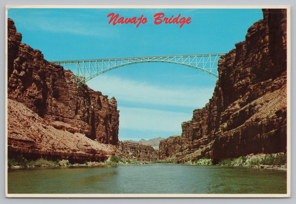 Bridge~Marble Canyon Arizona~Navajo Bridge~Continental Postcard