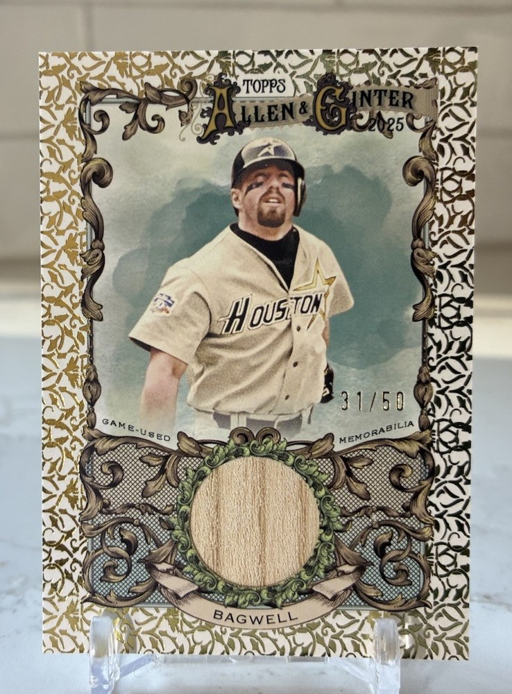 JEFF BAGWELL 2025 Topps Allen & Ginter GOLD Filigree Bat Relic /50 ASTROS HOF
