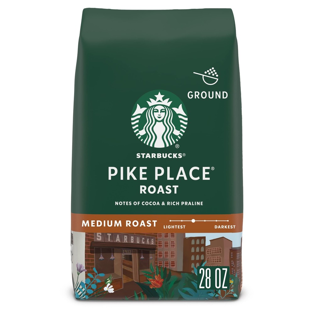 Starbucks Ground Coffee Medium Roast Coffee Pike Place Roast 100% Arabica 1 B...