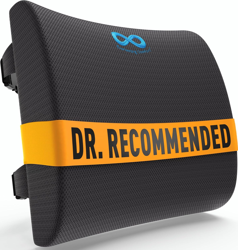 Lumbar Support Pillow for Office Chair - Memory Foam Back Cushion for Chair, Car