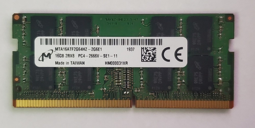 Micron 16GB DDR4 SODIMM 2666MHz (MTA16ATF2G64HZ-2G6E1) TESTED
