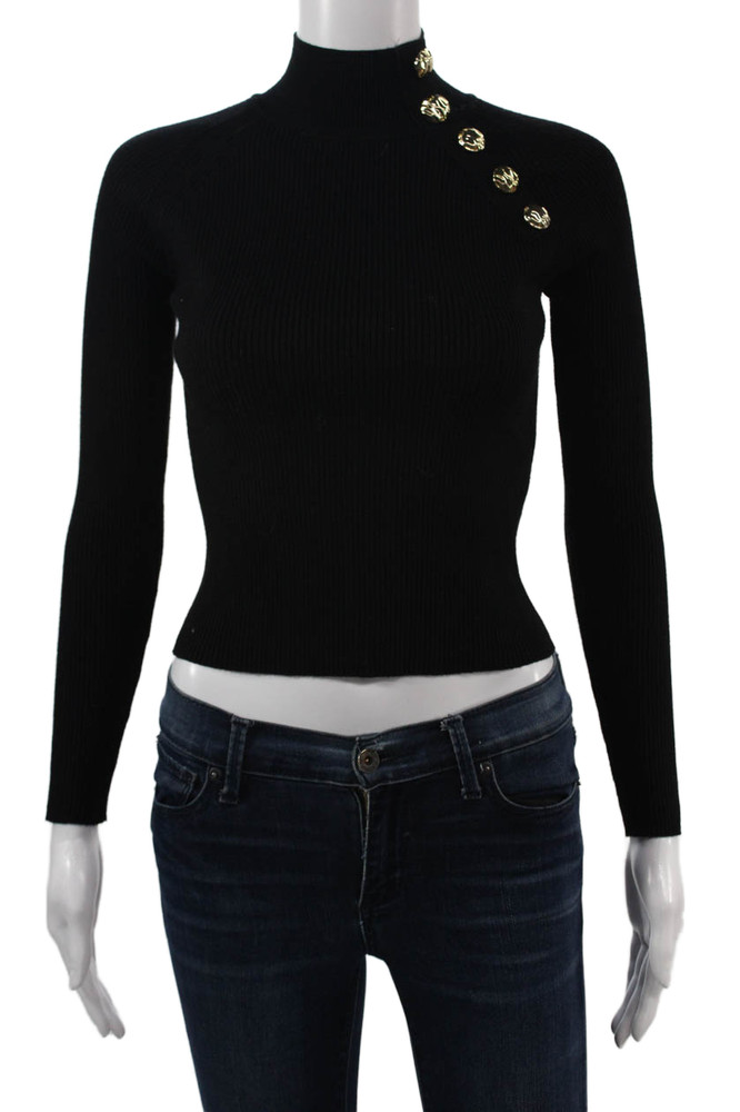 Zara Unisex Black Mock Neck Pullover Viscose Nylon Long Sleeve Size SFree Shipping in US $100+ Orders | $6.95 Orders Below