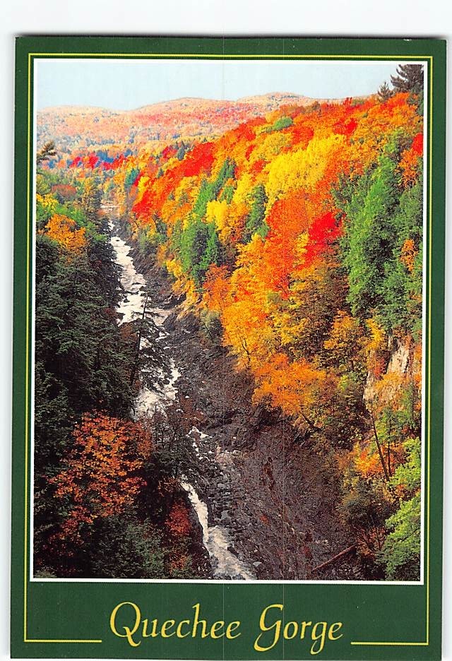 Postcard Autumn Scene Quechee Gorge Vermont USA