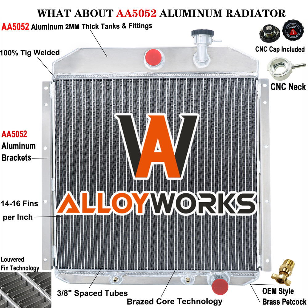 1955-1959 GMC Truck 3 Row Aluminum Radiator Fits 4.4L 5.2L 5.3L 5.7L 6.1L AT