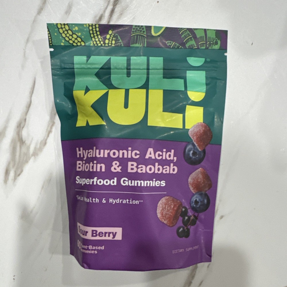 Kuli Kuli Superfood Gummies Berry Beautiful Sour Berry 60ct Exp 11/26