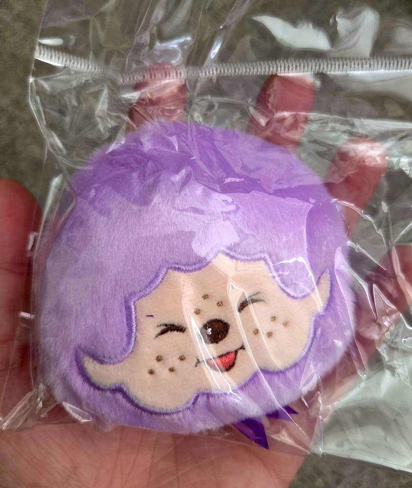 Monchichi Plush Coin Purse Keychain Purple
