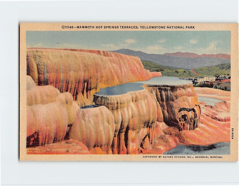 Postcard Mammoth Hot Springs Terraces Yellowstone National Park Mammoth WY USA