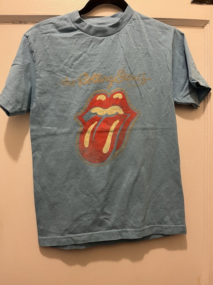 NEW Youth Kids The Rolling Stones Blue T-Shirt Size Large