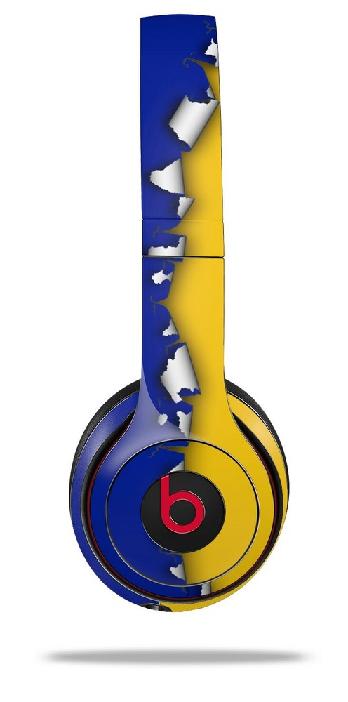 Skin Beats Solo 2 3 Ripped Colors Blue Yellow Wireless Headphones NOT INCLUDED