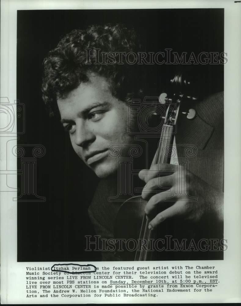 1978 Press Photo Violinist Itzhak Perlman to perform on Live From Lincoln Center