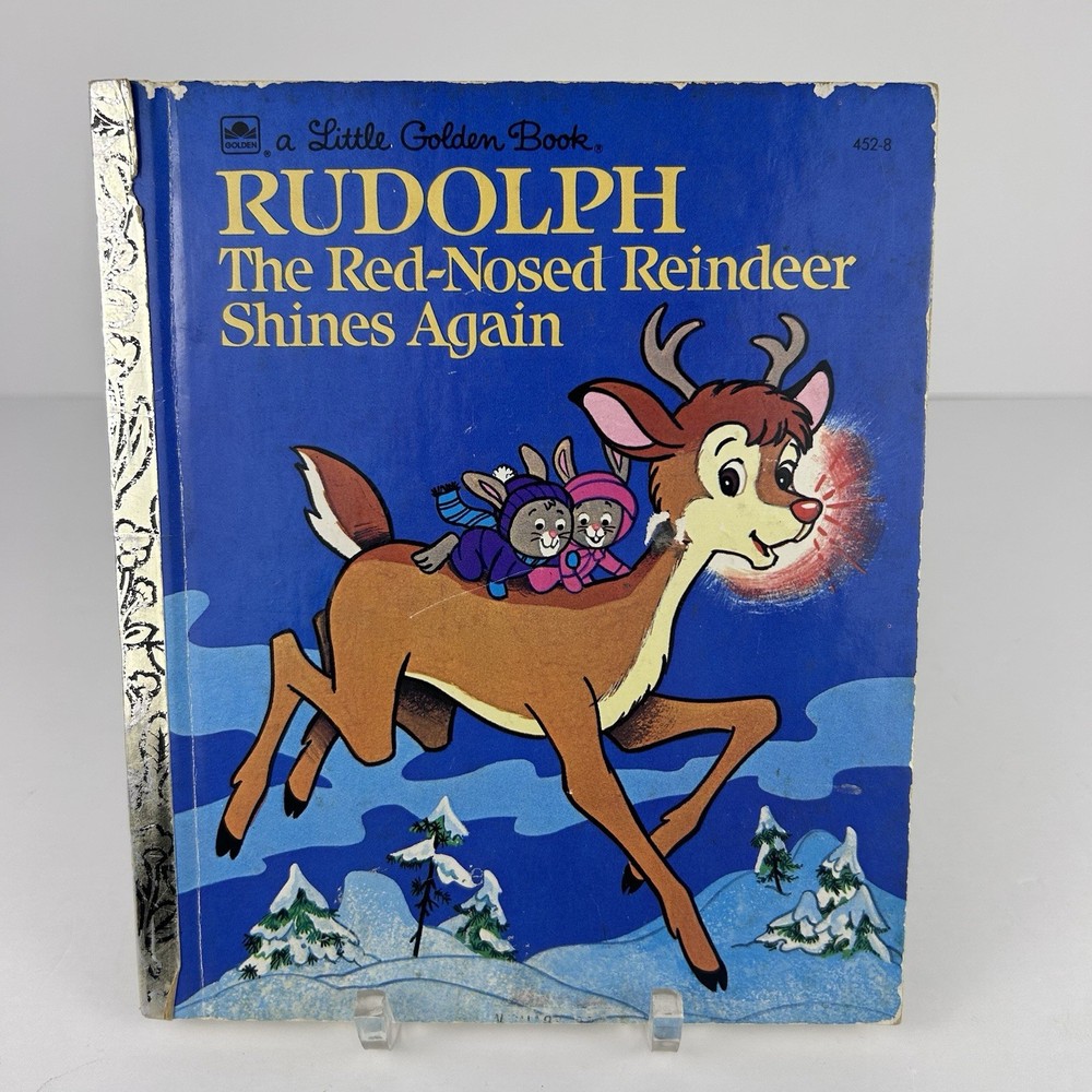 Rudolph the Red-Nosed Reindeer Shines Again Little Golden Book 1982 VTG Xmas