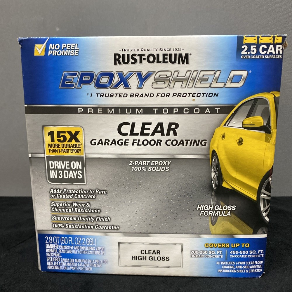 Rust-Oleum 292514 EpoxyShield Premium Floor Coating Kit 90 oz- Clear NEW