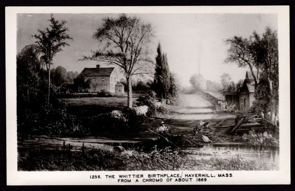 HAVERHILL MASS. Poet John Greenleaf Whittier Birthplace RPPC Real Photo Postcard