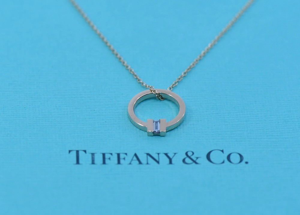 Tiffany & Co T Diamond 18K Rose Gold Pendant Necklace