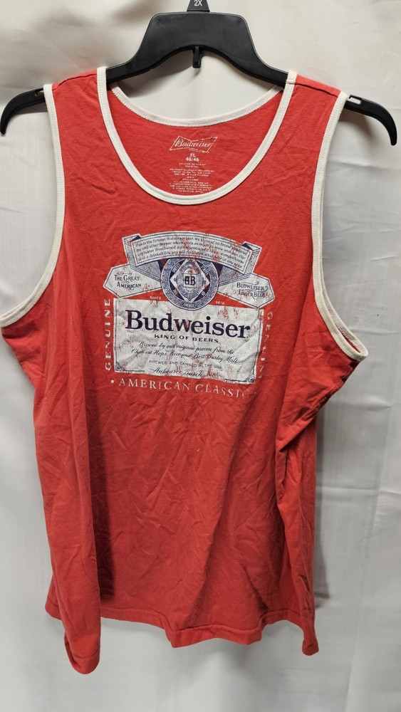 Mens Size XL Red Budwiser Tank Top