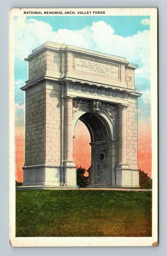 Valley Forge Pennsylvania, NATIONAL MEMORIAL ARCH, Historic, Vintage Postcard
