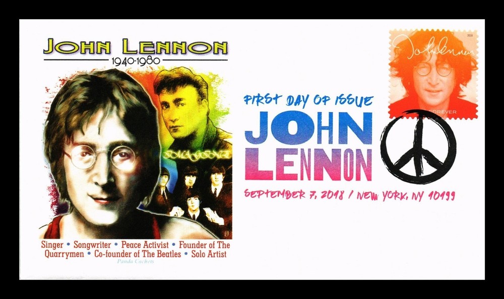 Dr Jim Stamps Us Cover John Lennon Music Icons First Day Issue Panda Cachet